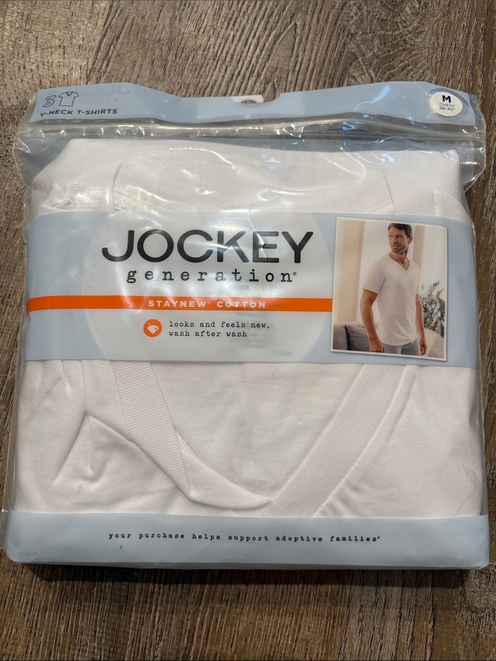 Men’s Jockey White V-Neck Undershirt